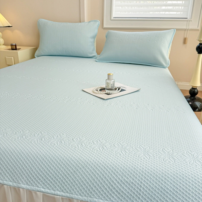 91家纺网 家纺一手货源 找家纺 布卢姆床垫 2025新款A类PE乙纶冰豆豆凉席床裙款 雪花