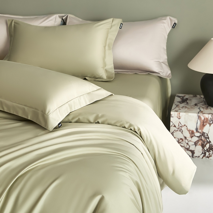 91家纺网 家纺一手货源 找家纺 禾时 2025新款轻奢A类100SPro新疆长绒棉四件套全棉纯棉高定款 抹茶绿