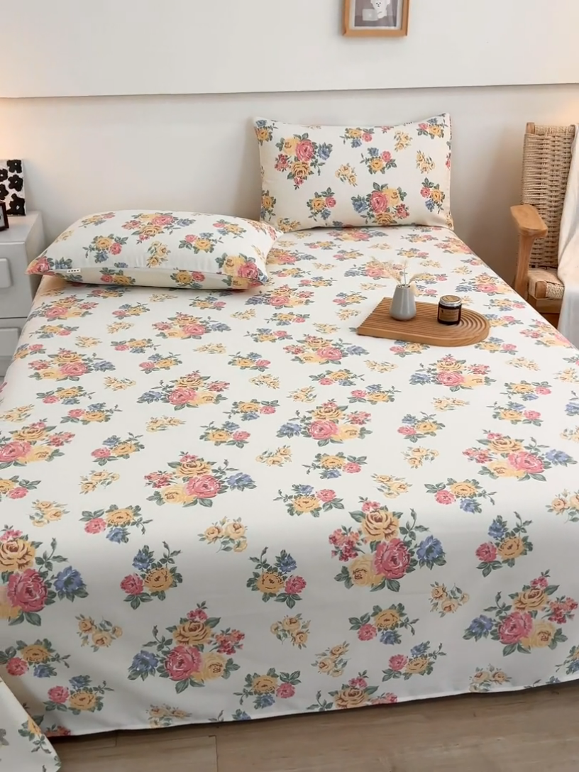 91家纺网 家纺一手货源 找家纺 芃成家纺 2025新款加厚老粗布床单 繁花