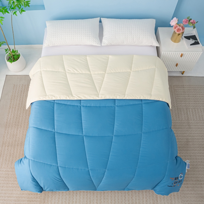 91家纺网 家纺一手货源 找家纺 好老表被业 2025新款超柔云朵被芯零压被子 超柔云感被蓝米