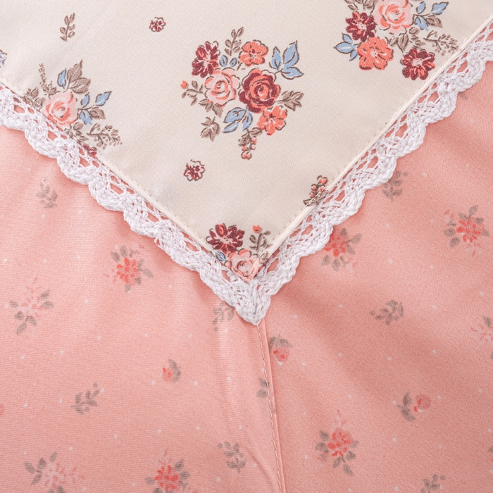 91家纺网 家纺一手货源 找家纺 皇谱家纺 新款韩版欧彩棉四件套磨毛直播爆款专版花型 小岛蔷薇-粉