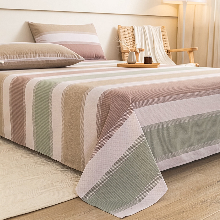 91家纺网 家纺一手货源 找家纺 芃成家纺 2025新款加厚老粗布床单 浮光