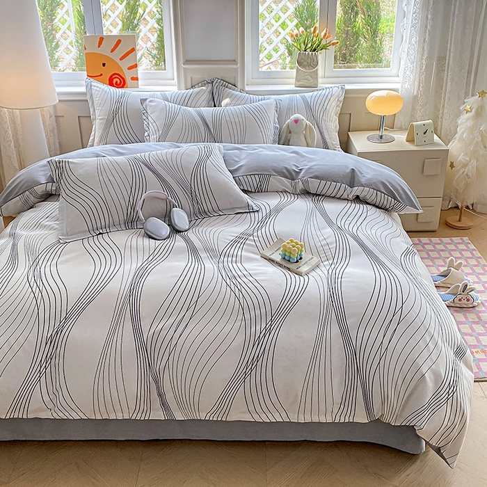 91家纺网 家纺一手货源 找家纺 天之爱 2025新款全棉印花四件套 生活旋律