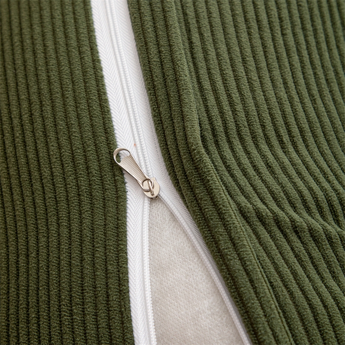 91家纺网 家纺一手货源 找家纺 沐沐家纺 2026新款灯芯绒三角靠背带头枕 墨玉绿