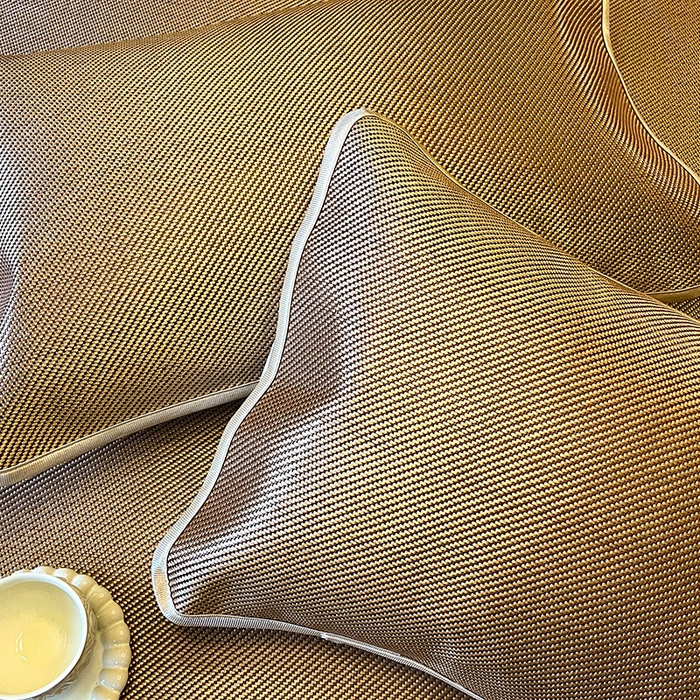 91家纺网 家纺一手货源 找家纺 网红馆（ck家纺） 2025新款可脱卸床裙款冰藤席-盛夏繁星 浅棕