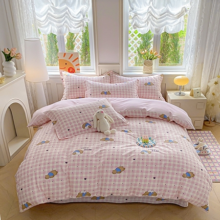 天之爱 2025新款全棉印花四件套 趴趴熊