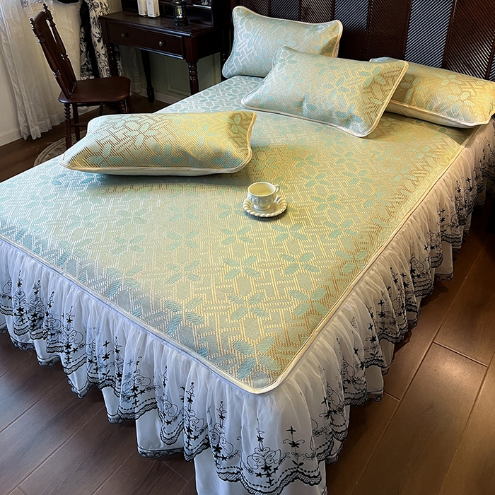 91家纺网 家纺一手货源 找家纺 （总）网红馆（ck家纺） 2025新款可脱卸床裙款冰藤席-盛夏繁星