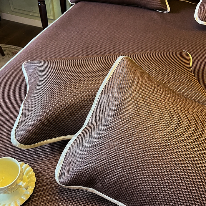 91家纺网 家纺一手货源 找家纺 网红馆（ck家纺） 2025新款可脱卸床裙款冰藤席-盛夏繁星 深咖