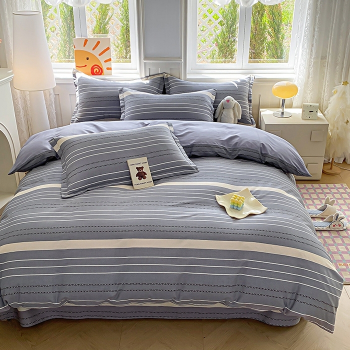 91家纺网 家纺一手货源 找家纺 天之爱 2026新款全棉印花单被套 芬利莱-灰