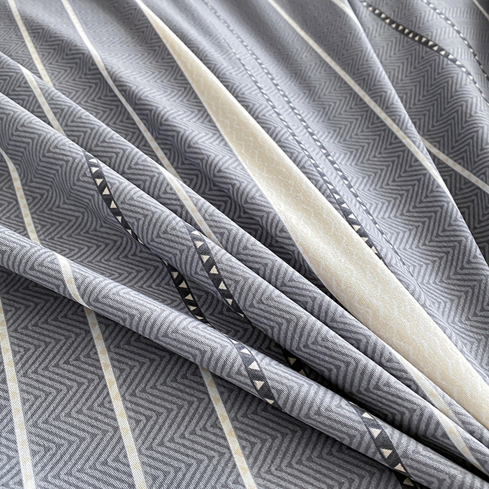 91家纺网 家纺一手货源 找家纺 天之爱 2025新款全棉印花四件套 芬利莱-灰