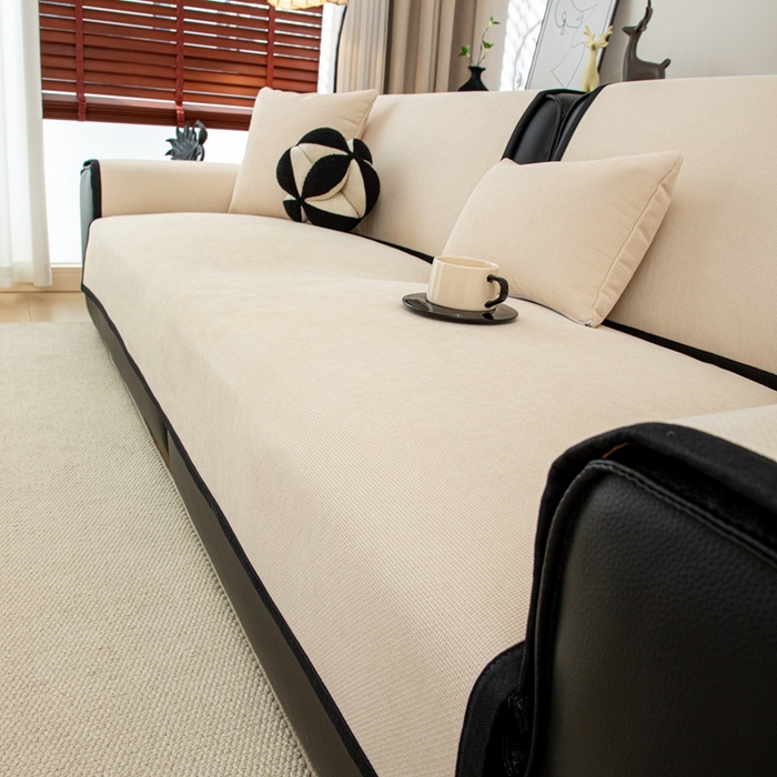 91家纺网 家纺一手货源 找家纺 沐沐家纺 2026新款沐春沙发垫 奶油白