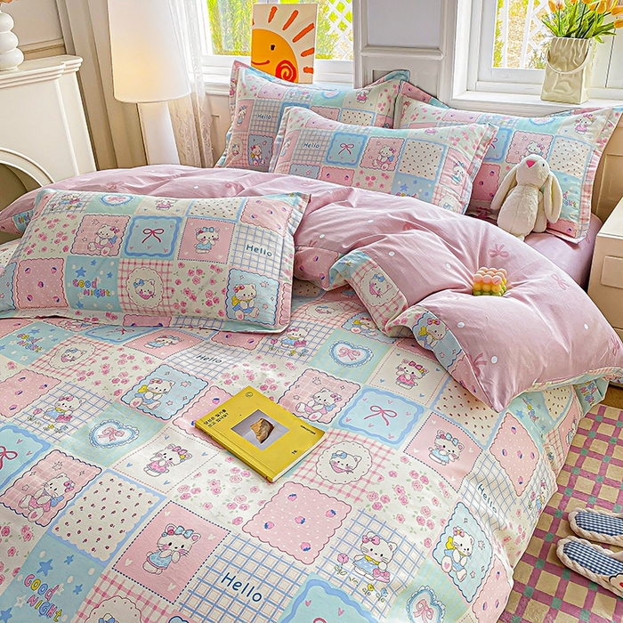 91家纺网 家纺一手货源 找家纺 天之爱 2025新款全棉印花四件套 小确幸