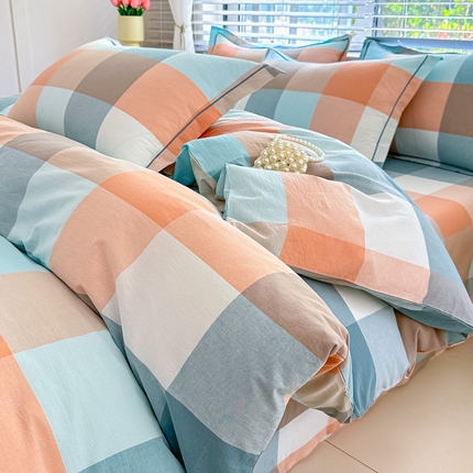 91家纺网 家纺一手货源 找家纺 （总）侯先生家纺 2025新款全棉三件套色织纯棉被套学生被罩