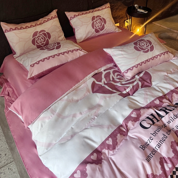 91家纺网 家纺一手货源 找家纺 丽斐纺织 2025新款冰丝四件套 香茶公主