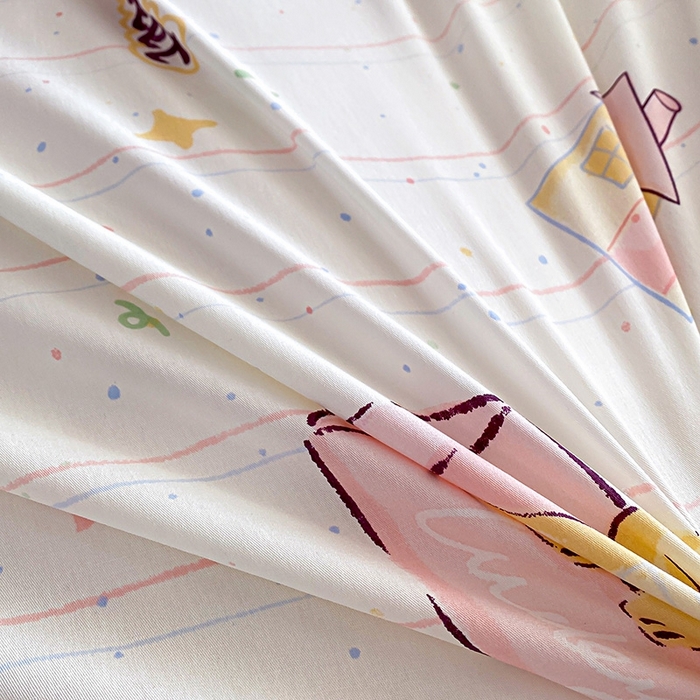 91家纺网 家纺一手货源 找家纺 天之爱 2025新款全棉印花四件套 甜心可爱猫