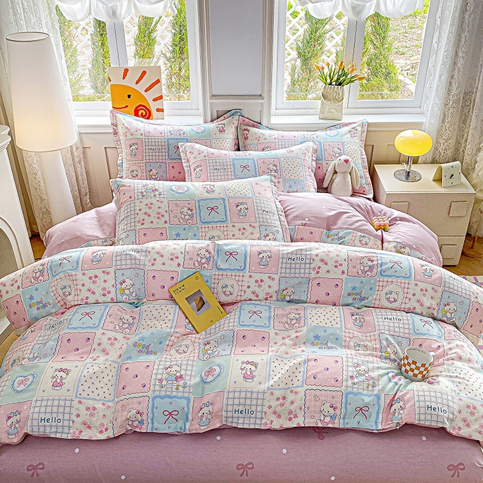 91家纺网 家纺一手货源 找家纺 天之爱 2025新款全棉印花四件套 小确幸