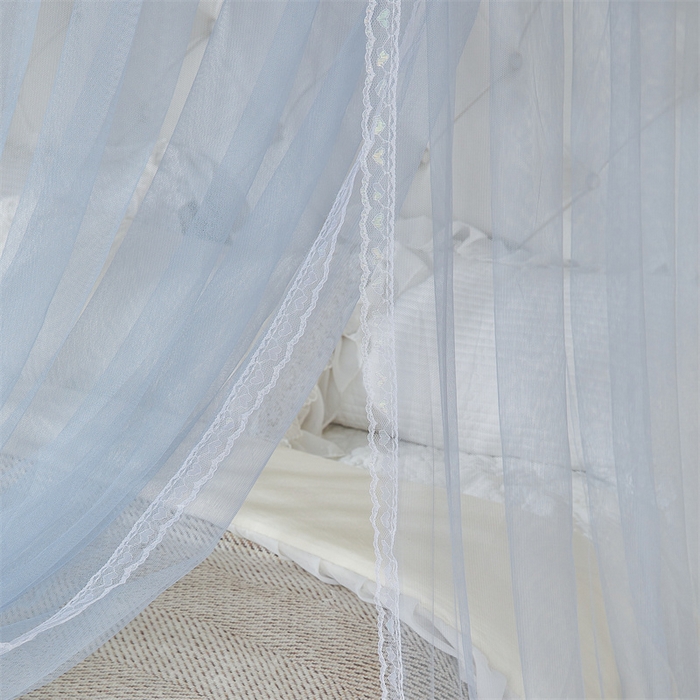 91家纺网 家纺一手货源 找家纺 迪凡保罗蚊帐 2025新款2513款双轨铝合金落地导轨蚊帐 蓝灰色