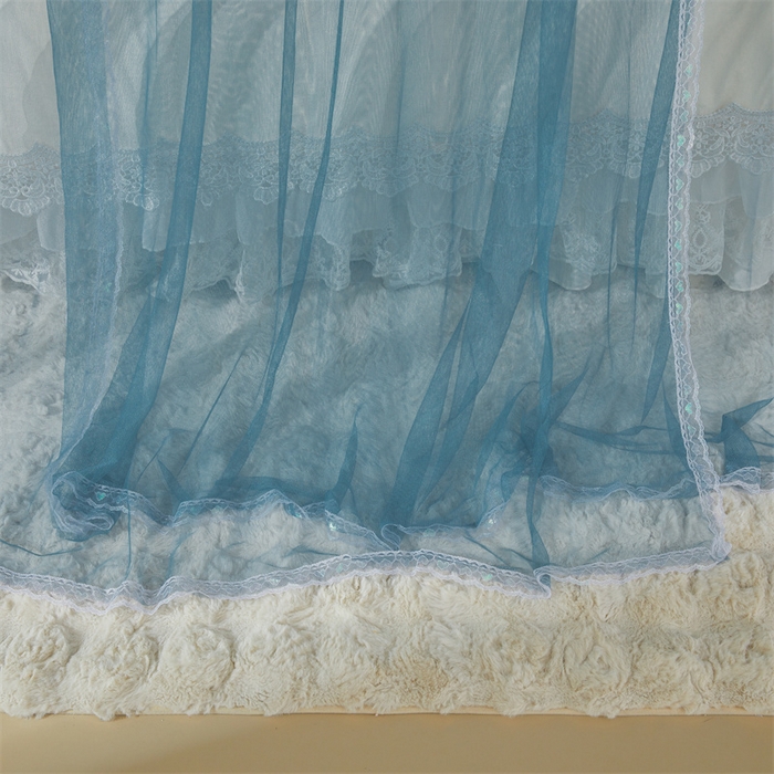 91家纺网 家纺一手货源 找家纺 迪凡保罗蚊帐 2025新款2513款双轨铝合金落地导轨蚊帐 海岛蓝