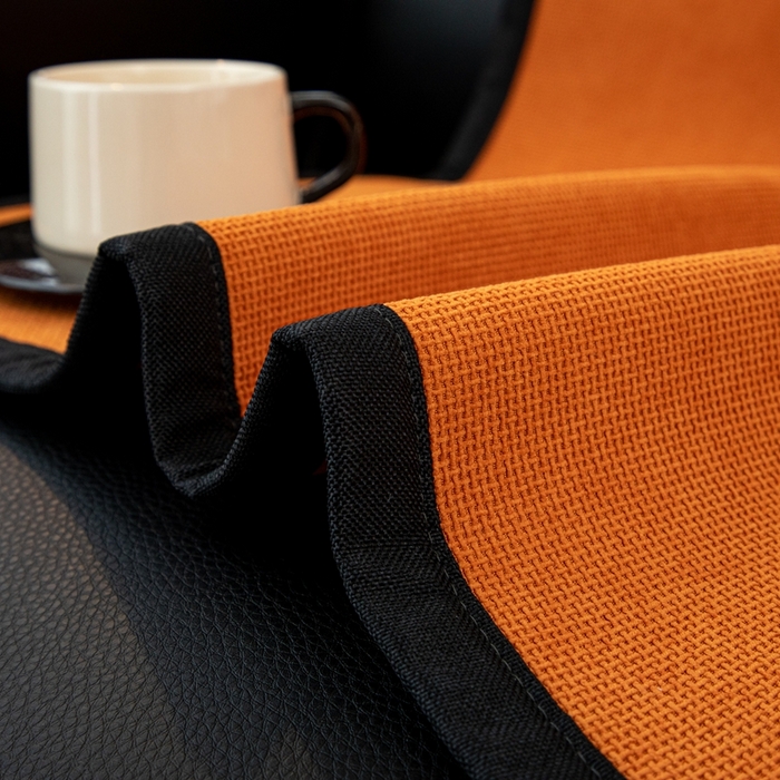 91家纺网 家纺一手货源 找家纺 沐沐家纺 2026新款沐春沙发垫 柑橘橙