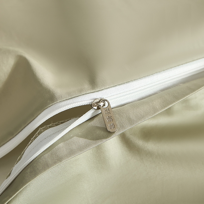 91家纺网 家纺一手货源 找家纺 禾时 2025新款轻奢A类100SPro新疆长绒棉四件套全棉纯棉高定款 抹茶绿