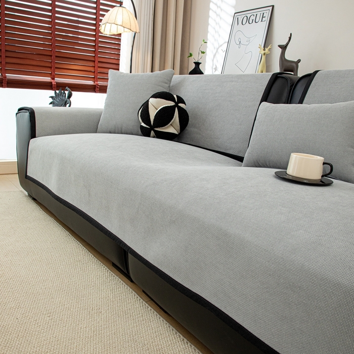 91家纺网 家纺一手货源 找家纺 沐沐家纺 2026新款沐春沙发垫 浅中灰