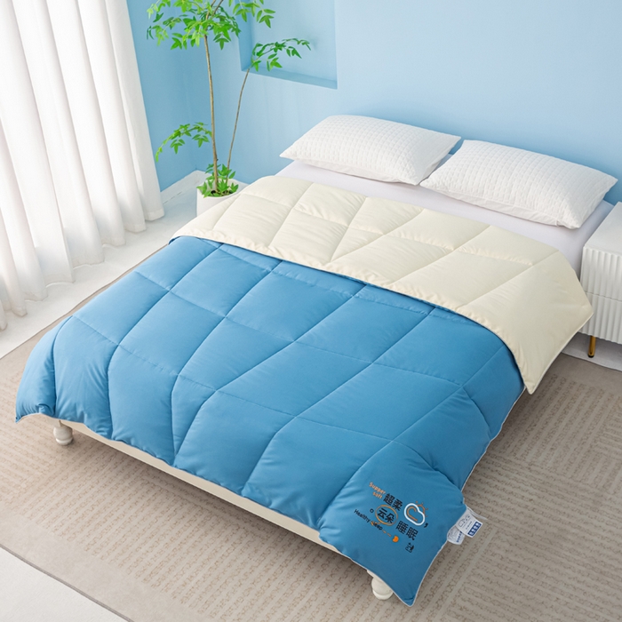 91家纺网 家纺一手货源 找家纺 好老表被业 2025新款超柔云朵被芯零压被子 超柔云感被蓝米
