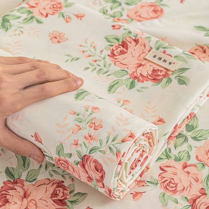 91家纺网 家纺一手货源 找家纺 芃成家纺 2025新款加厚老粗布床单 芳华