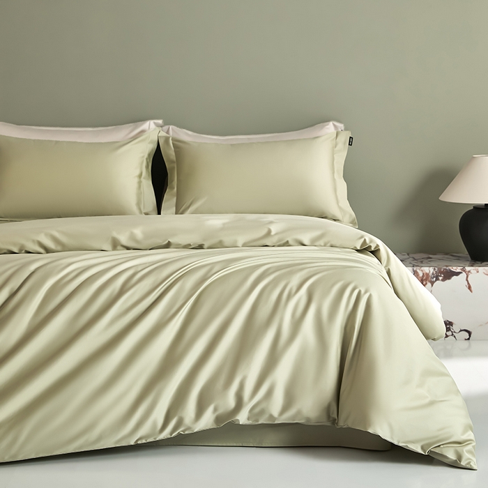 91家纺网 家纺一手货源 找家纺 禾时 2025新款轻奢A类100SPro新疆长绒棉四件套全棉纯棉高定款 抹茶绿