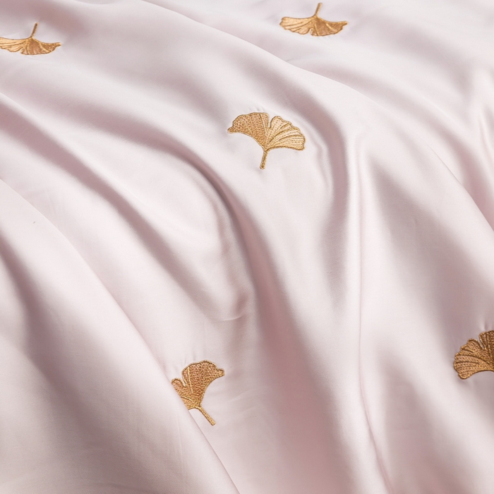 91家纺网 家纺一手货源 找家纺 梦镜家纺 2025新款A类水洗真丝夏被四件套-银树叶 银树叶紫色