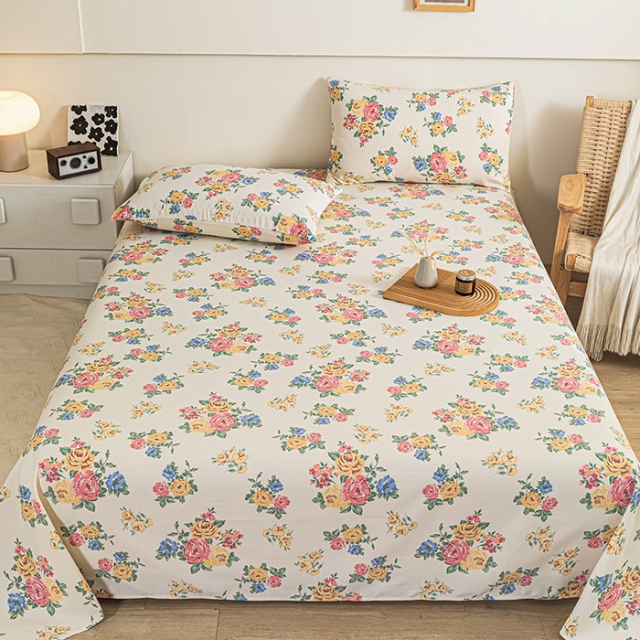 91家纺网 家纺一手货源 找家纺 芃成家纺 2025新款加厚老粗布床单 繁花