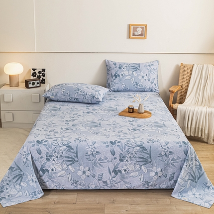 91家纺网 家纺一手货源 找家纺 芃成家纺 2025新款加厚老粗布床单 森系物语-兰