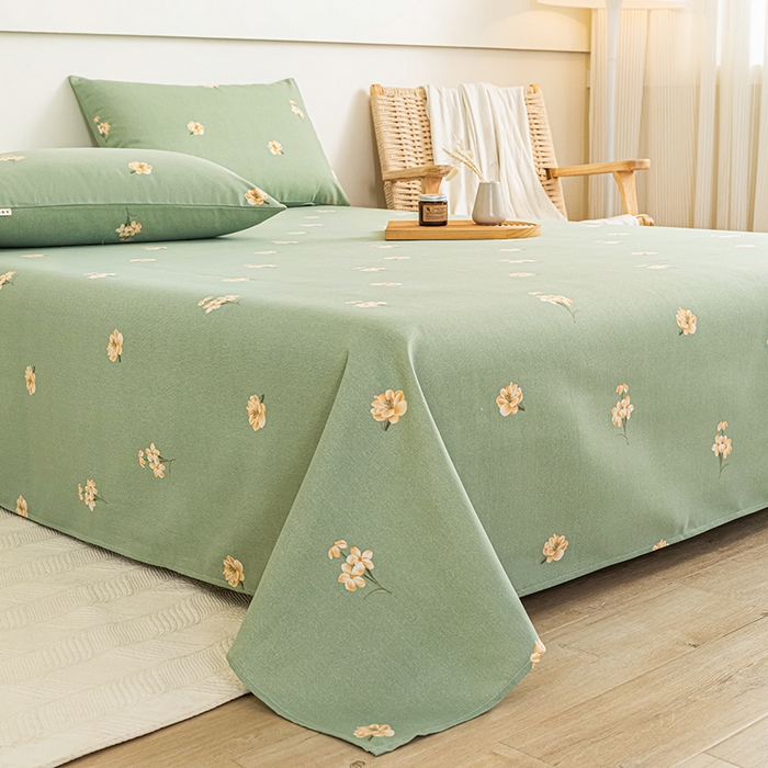 91家纺网 家纺一手货源 找家纺 芃成家纺 2025新款加厚老粗布床单 春意