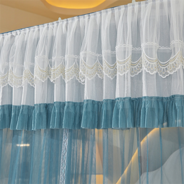 91家纺网 家纺一手货源 找家纺 迪凡保罗蚊帐 2025新款2513款双轨铝合金落地导轨蚊帐 海岛蓝