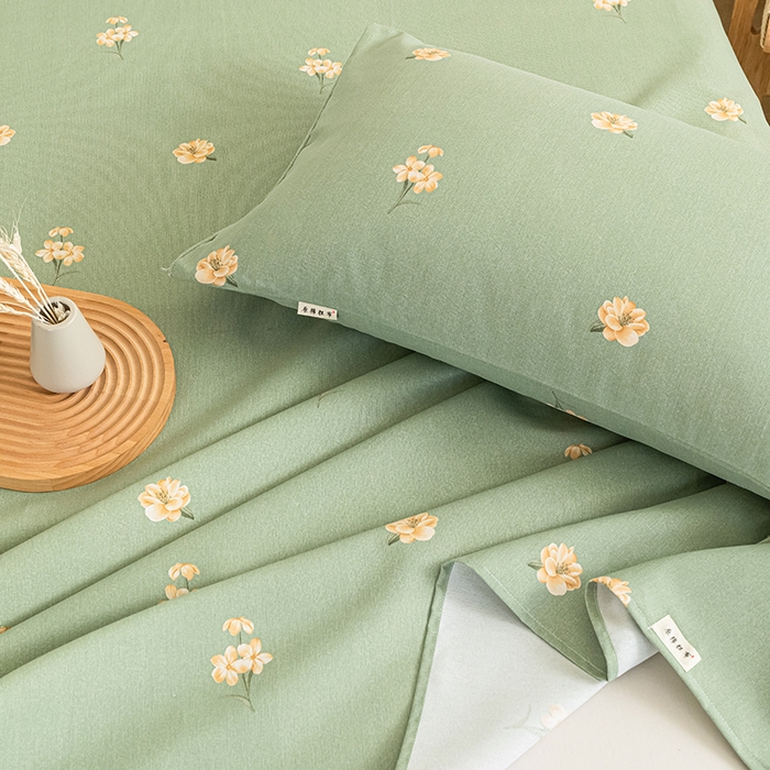 91家纺网 家纺一手货源 找家纺 芃成家纺 2025新款加厚老粗布床单 春意