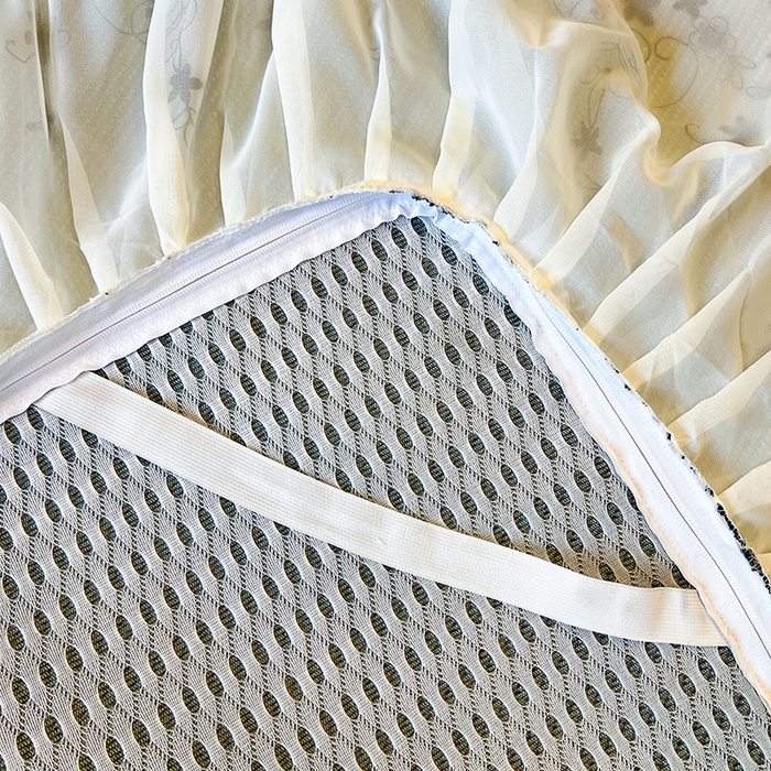 91家纺网 家纺一手货源 找家纺 网红馆（ck家纺） 2025新款可脱卸床裙款冰藤席-盛夏繁星 荷绿