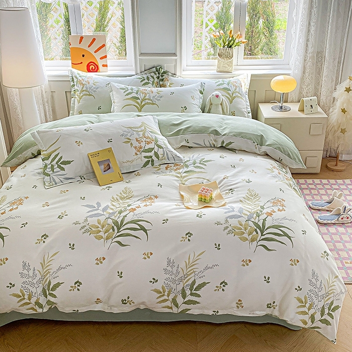 91家纺网 家纺一手货源 找家纺 天之爱 2025新款全棉印花四件套 春意绵绵