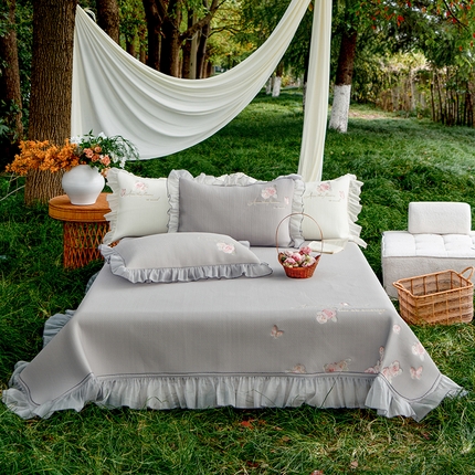 91家纺网 家纺一手货源 找家纺 （总）禾时 2025新款高端A类母婴级加密加厚450g品牌凉感丝啵啵面料床盖三件套夹棉床单