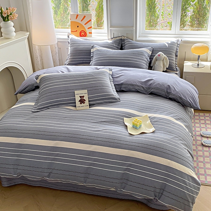 91家纺网 家纺一手货源 找家纺 天之爱 2026新款全棉印花单被套 芬利莱-灰