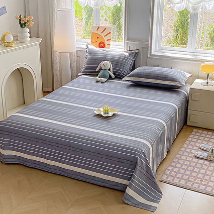 天之爱 2025新款全棉印花单床单 芬利莱-灰