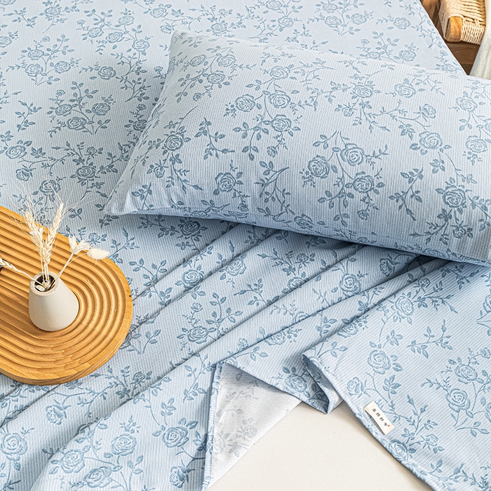 91家纺网 家纺一手货源 找家纺 芃成家纺 2025新款加厚老粗布床单 素秋-兰