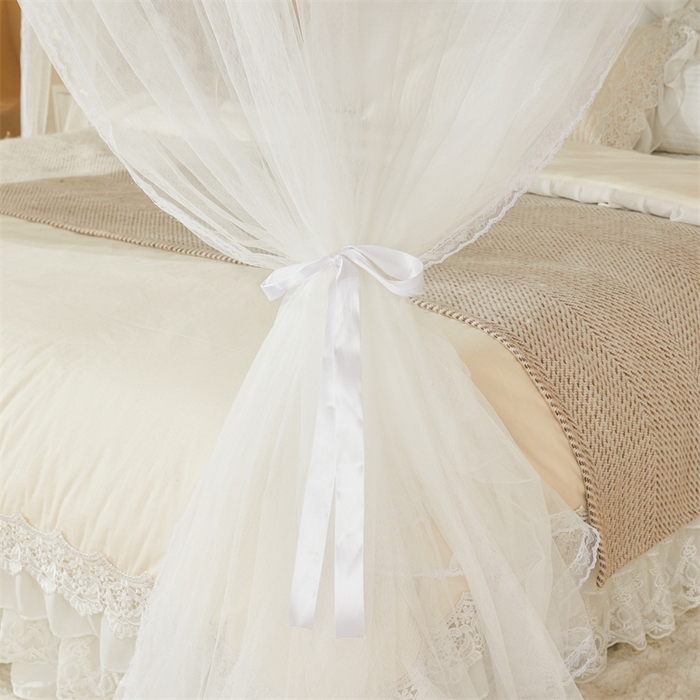 91家纺网 家纺一手货源 找家纺 迪凡保罗蚊帐 2025新款2513款双轨铝合金落地导轨蚊帐 欧白色