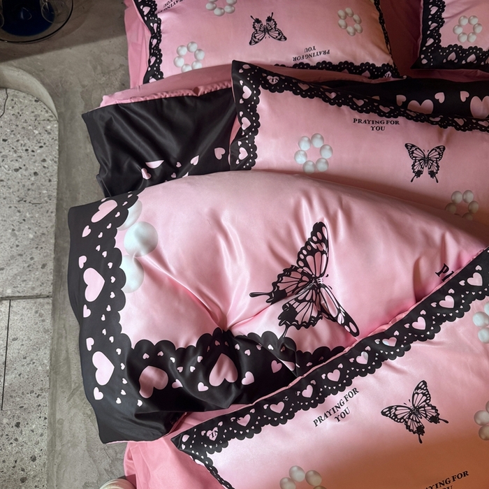 91家纺网 家纺一手货源 找家纺 丽斐纺织 2025新款冰丝四件套 梦蝶珠园