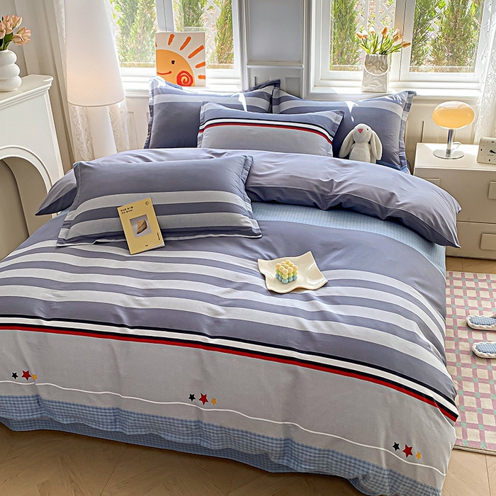 91家纺网 家纺一手货源 找家纺 天之爱 2025新款全棉印花单被套 沐光-灰