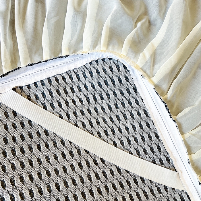 91家纺网 家纺一手货源 找家纺 网红馆（ck家纺） 2025新款可脱卸床裙款冰藤席-盛夏繁星 蓝灰