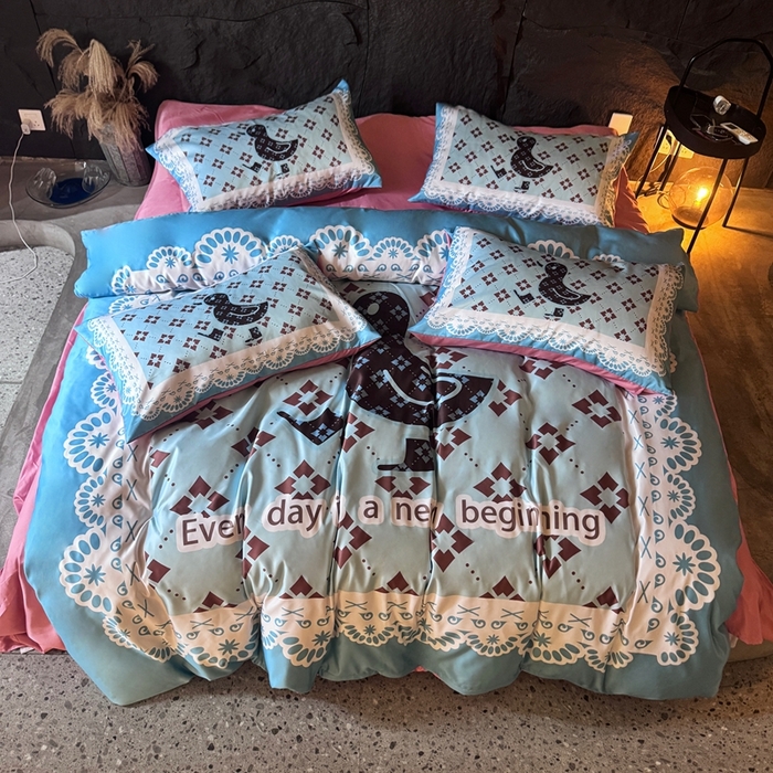 91家纺网 家纺一手货源 找家纺 丽斐纺织 2025新款冰丝四件套 天仙配