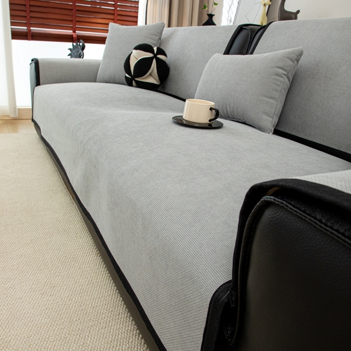 91家纺网 家纺一手货源 找家纺 沐沐家纺 2026新款沐春沙发垫 浅中灰