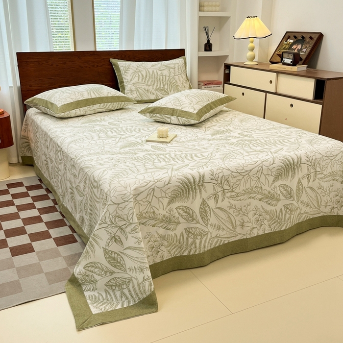 91家纺网 家纺一手货源 找家纺 （总）宜代光年  2025新款全棉老粗布数码印花床单（拼角工艺）