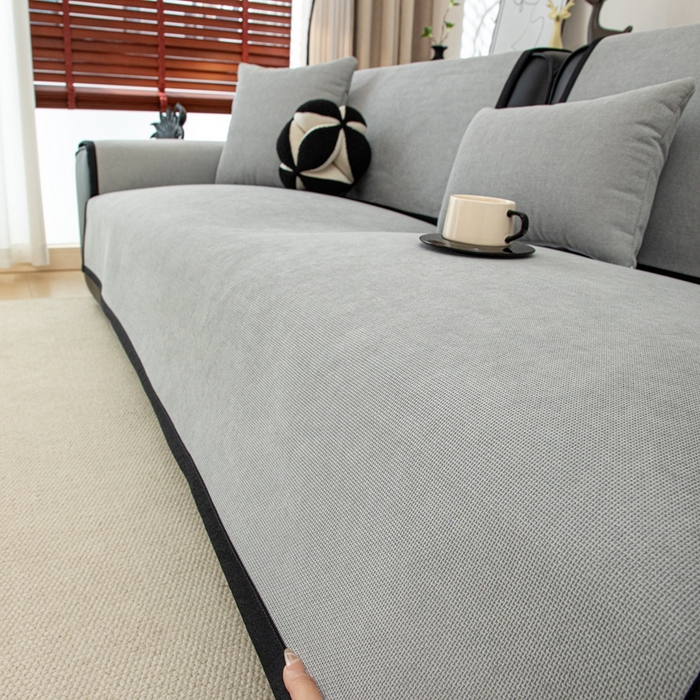 91家纺网 家纺一手货源 找家纺 沐沐家纺 2026新款沐春沙发垫 浅中灰