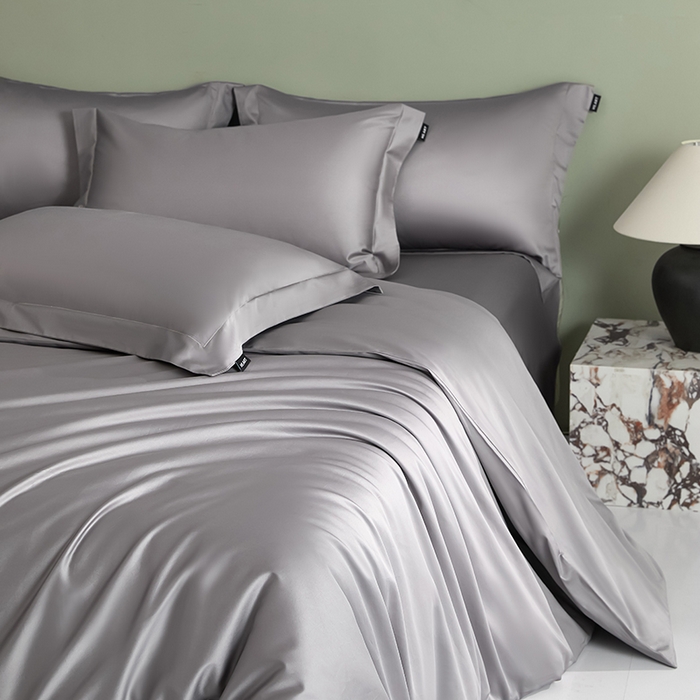 91家纺网 家纺一手货源 找家纺 禾时 2025新款轻奢A类100SPro新疆长绒棉四件套全棉纯棉高定款 绅士灰