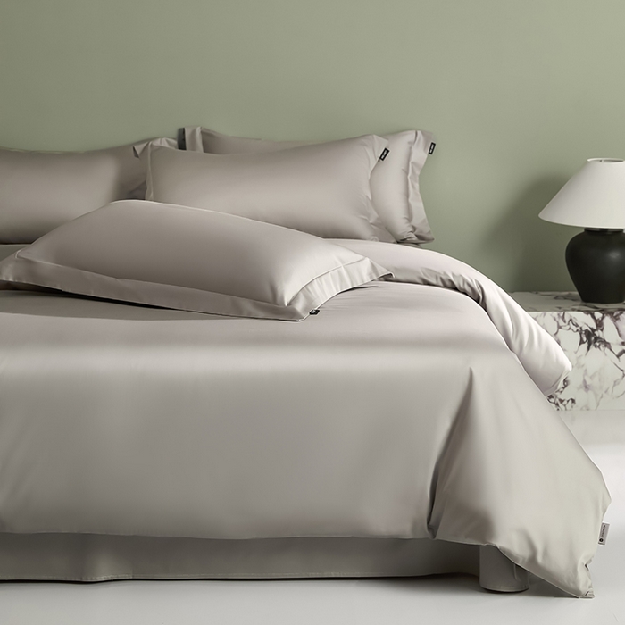 91家纺网 家纺一手货源 找家纺 禾时 2025新款轻奢A类100SPro新疆长绒棉四件套全棉纯棉高定款 琉璃灰